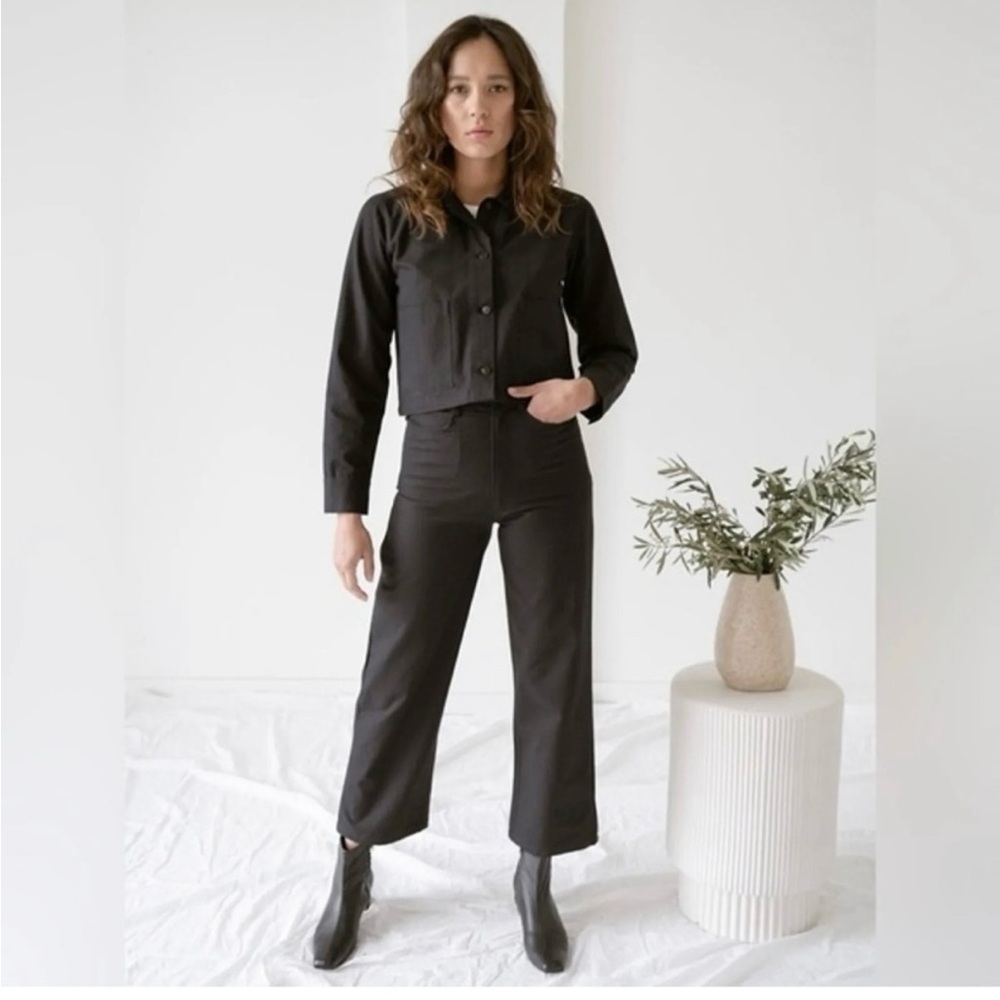 LAUDE the Label Canvas Straight Pant Black NWT Organic Cotton Minimalist Size 10